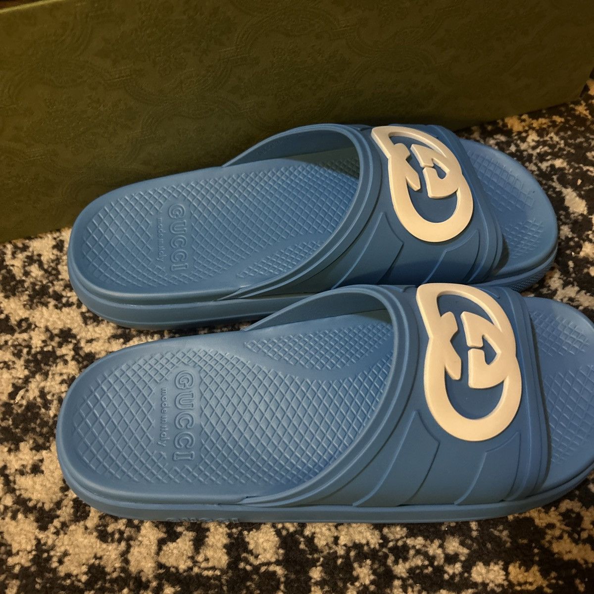 Gucci Gucci Men Interlocking G Slide Sandal Blue Size US 7 / EU 40 - 4 Thumbnail