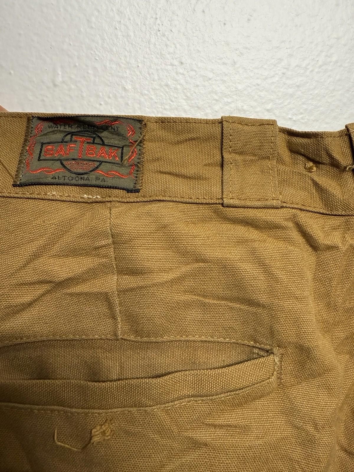 SafTbak 1960s SafTbak Hunting Pants Men's 30/29 Canvas Duck Size ONE SIZE - 4 Thumbnail