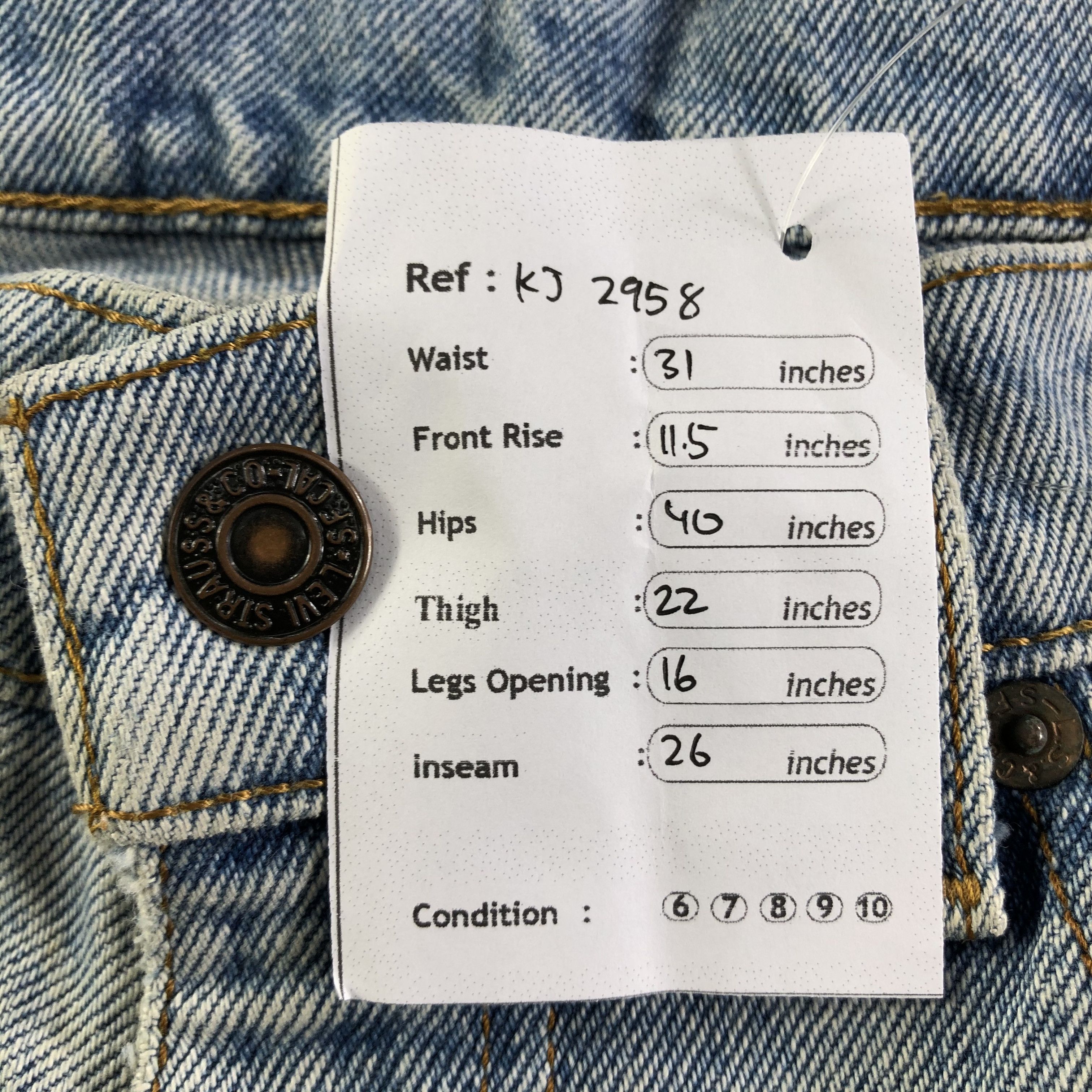 Levi's Vintage Levis 515 Jeans Faded Blue Denim KJ2958 Size US 31 - 10 Thumbnail