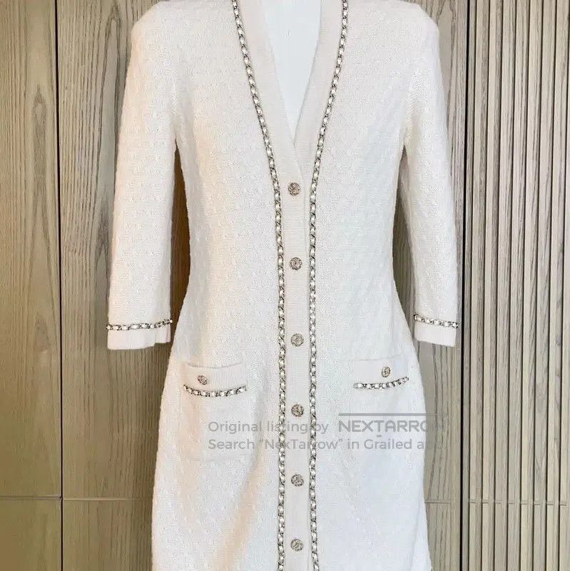 Chanel Chanel White Cashmere Chain Cardigan . Size S / US 4 / IT 40 - 4 Thumbnail