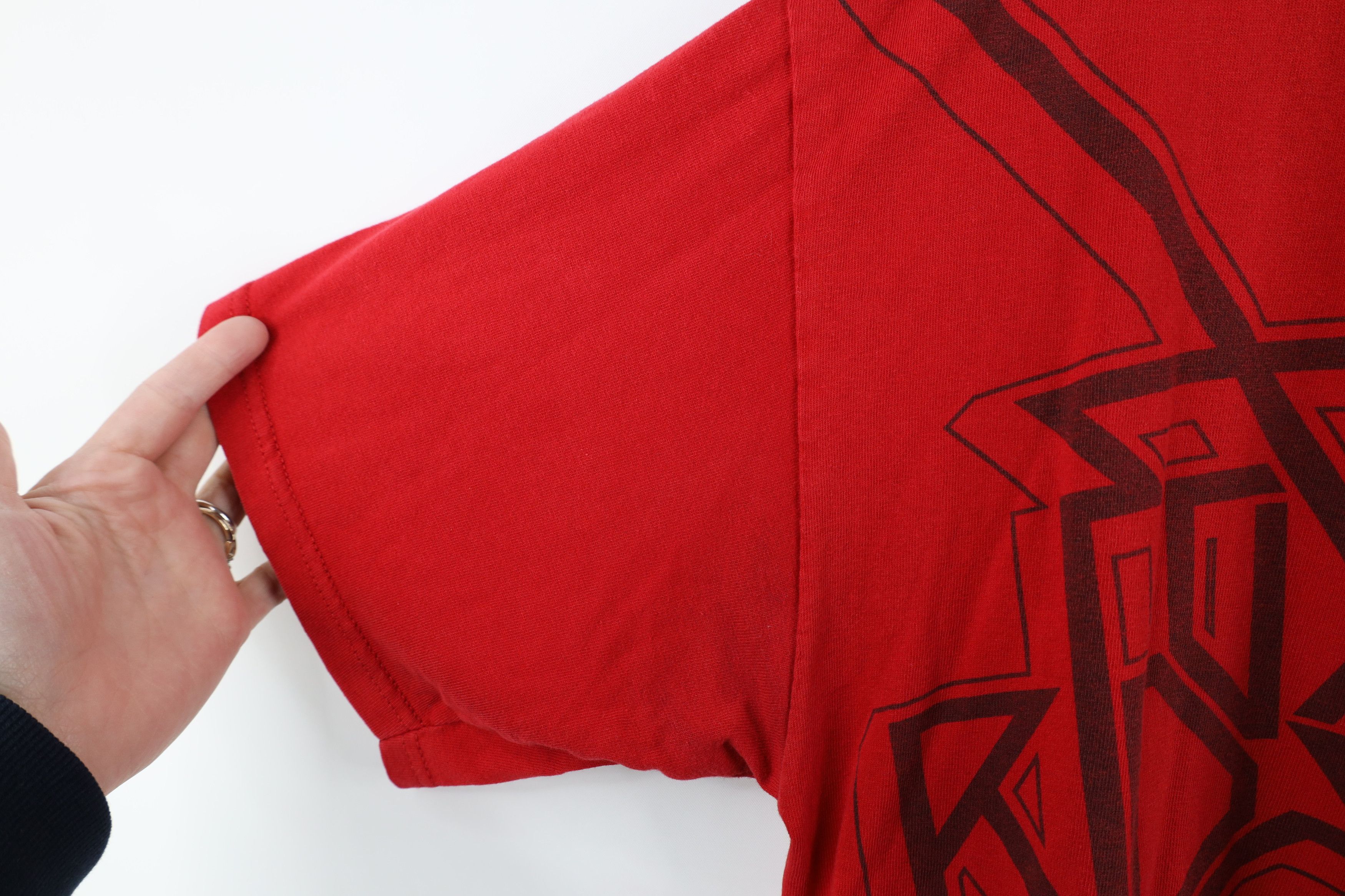 Fox Racing × Vintage Vintage 90s Fox Racing Spell Out Big Logo T-Shirt Red Size US L / EU 52-54 / 3 - 10 Thumbnail
