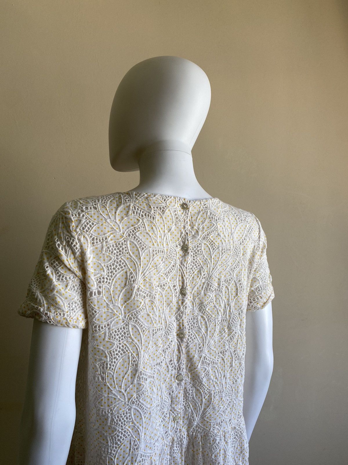 Sezane Sezane Embroidered Floral Ivory Polka Dot Mini Dress Size XS / US 0-2 / IT 36-38 - 8 Thumbnail