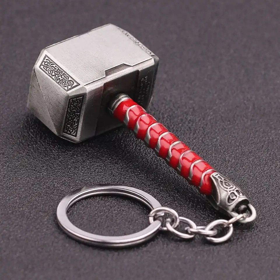 Jewelry × Vintage Marvel The Avengers Thor Hammer Metal Key Chain Size ONE SIZE - 1 Thumbnail
