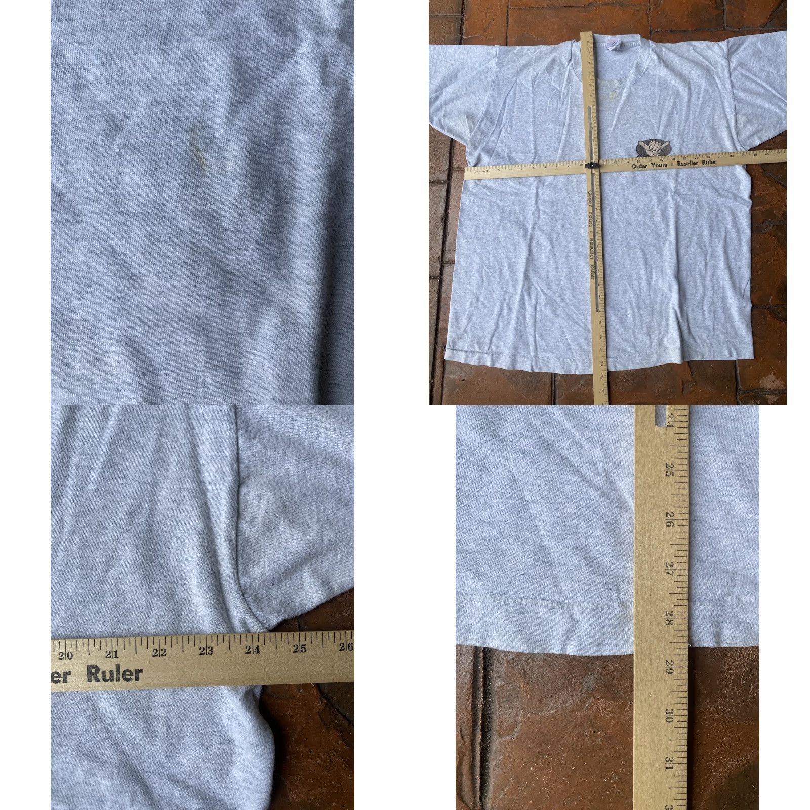 Tultex VINTAGE Hang Loose Hawaii T-Shirt 2XL Gray Regular Men's Skater Tultex Cotton Logo 90s Surfer Shirt Small Stains Size US XXL / EU 58 / 5 - 8 Thumbnail