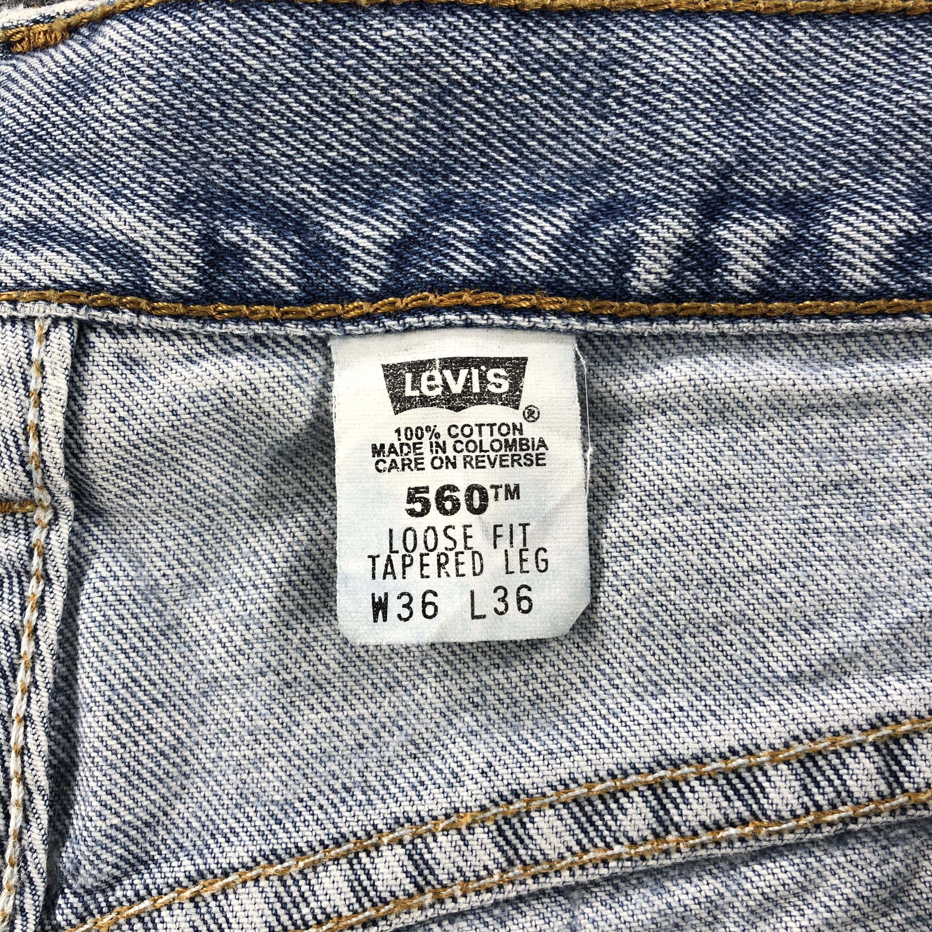 Levi's Vintage 90s Light Wash Levis 560 Jeans-J1239 Size US 35 - 11 Thumbnail