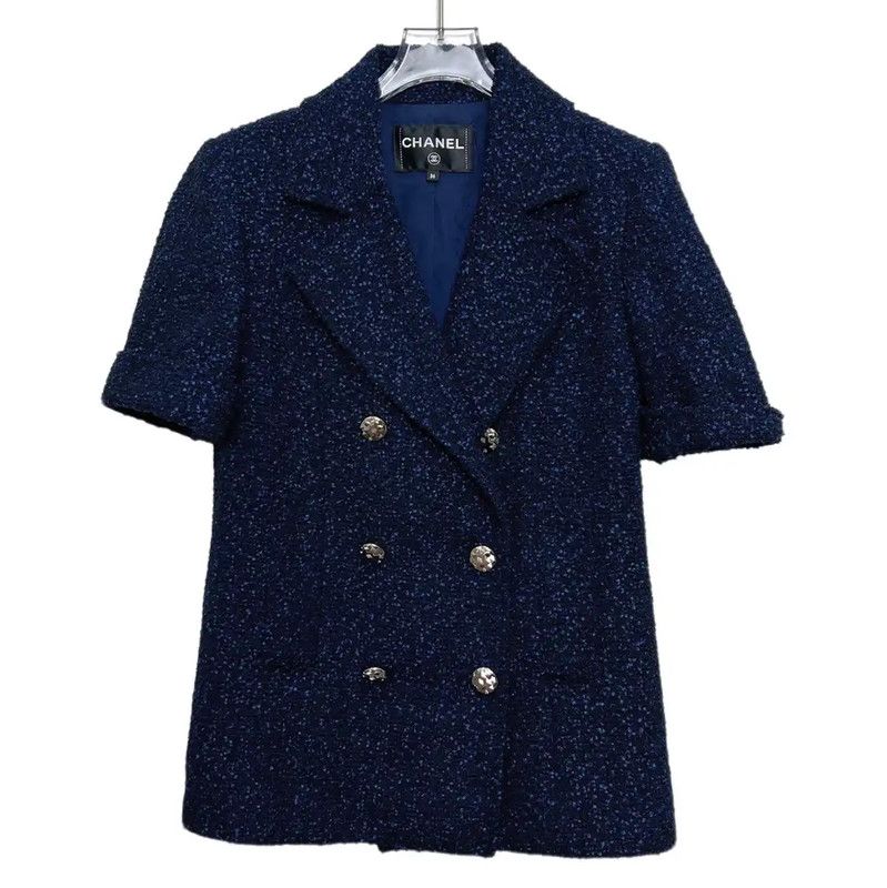 Chanel Chanel M Size Peacock Blue Cotton Blend Jacket 0089 Size M / US 6-8 / IT 42-44 - 1 Thumbnail