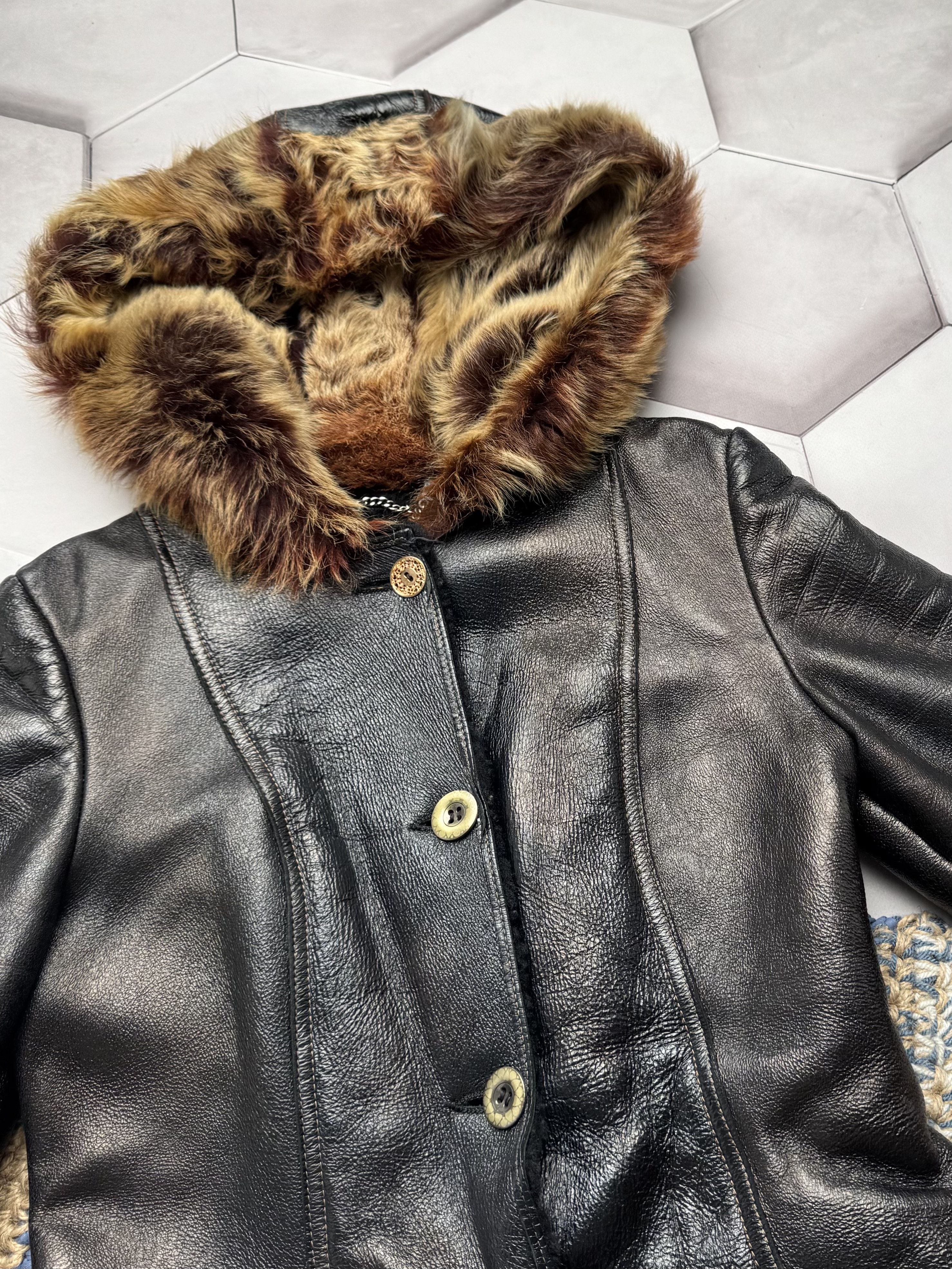 Japanese Brand Vintage Real Sheepskin Hooded Coat (E4) Size S / US 4 / IT 40 - 8 Thumbnail