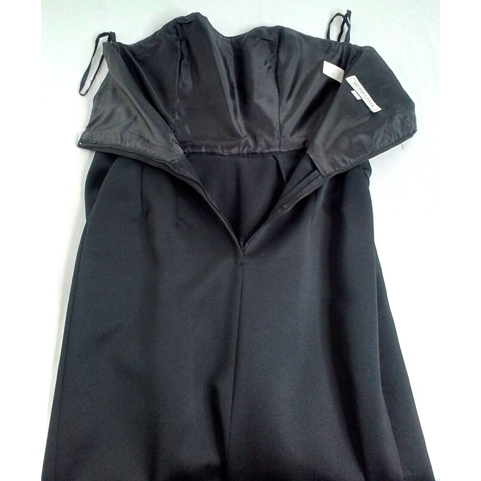 Other Victor Costa Dress Women's 6 Black Old Hollywood Glam VTG Size M / US 6-8 / IT 42-44 - 4 Thumbnail