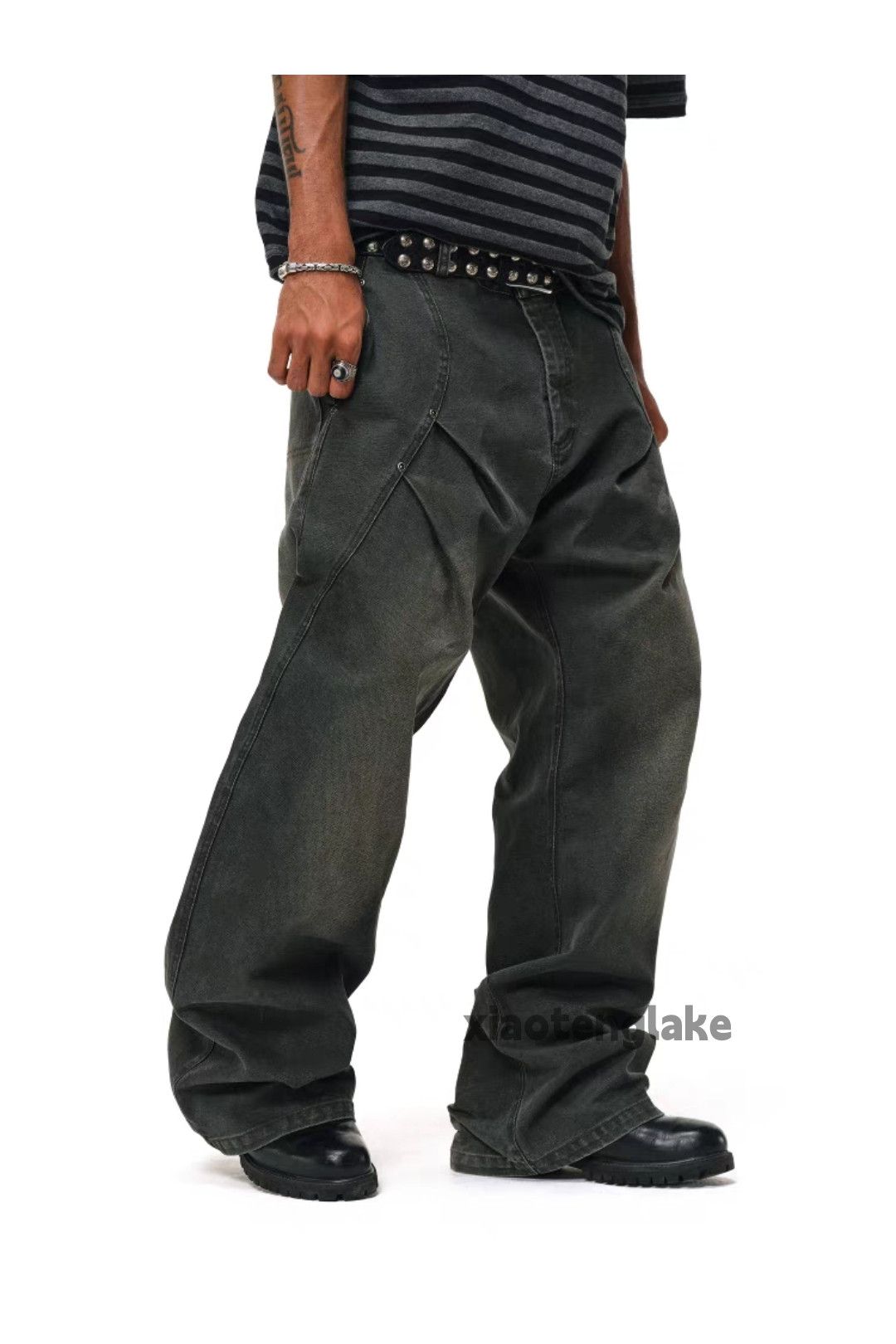 Vintage Utility washed faded loose baggy skate pleated cargo pants Size US 34 / EU 50 - 5 Thumbnail