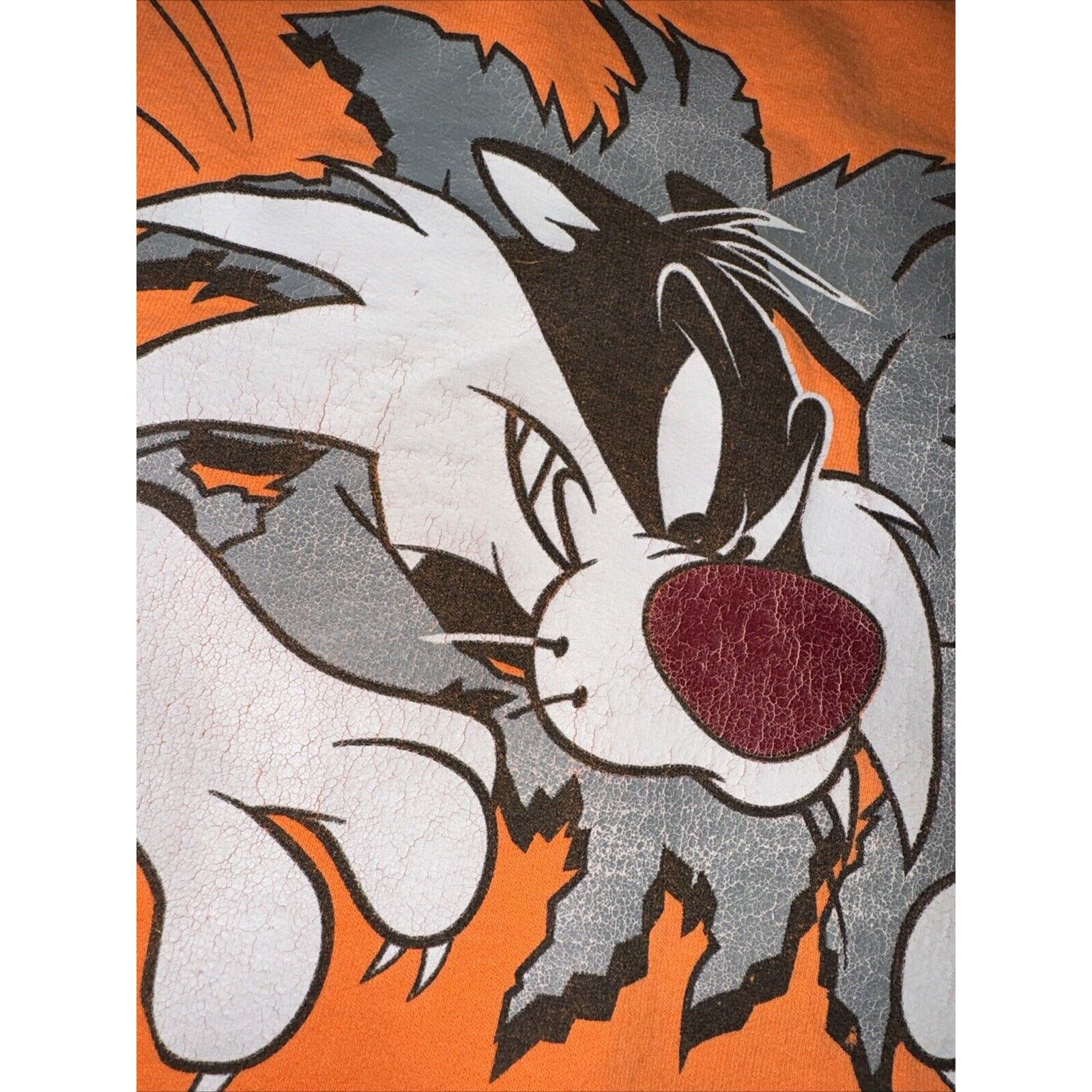 Vintage Looney Tunes Sylvester Twitty Bird Orange Sweater L 23x27 Size US L / EU 52-54 / 3 - 3 Thumbnail