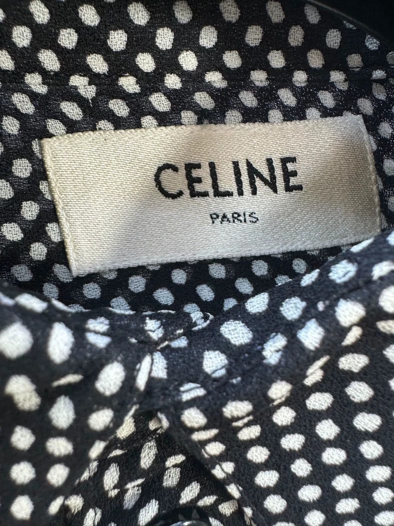 Celine Celine Black and White Polka Dot Shirt Size US S / EU 44-46 / 1 - 3 Thumbnail