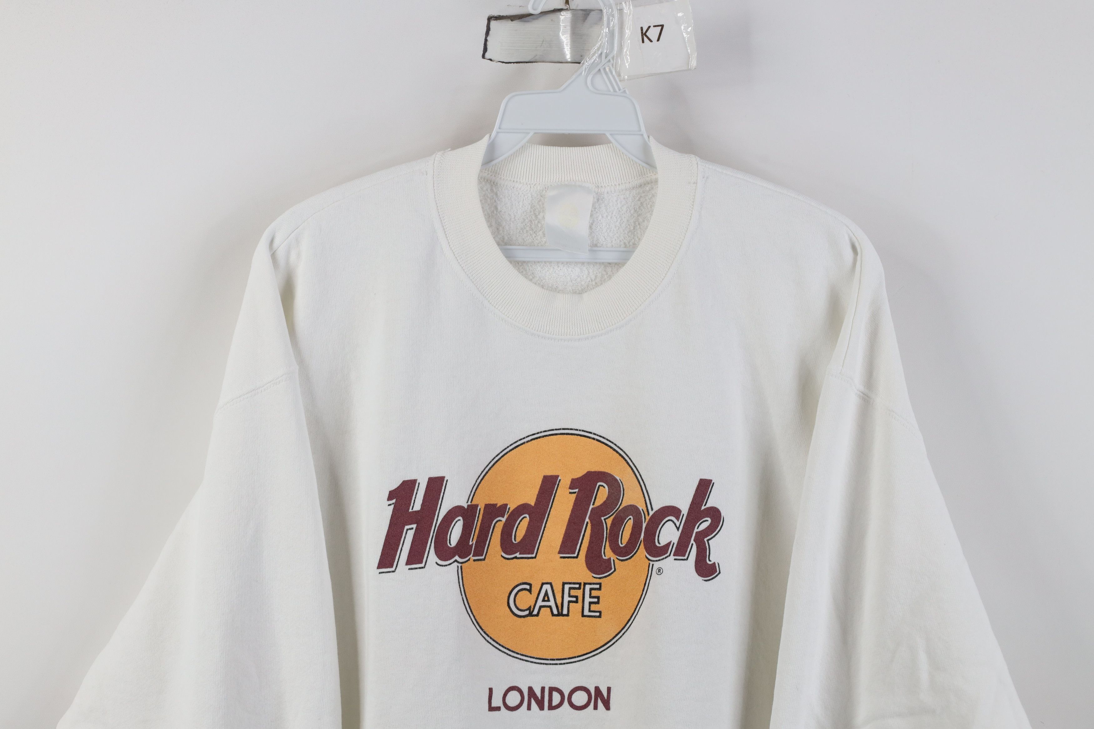 Hard Rock Cafe Vintage 90s Hard Rock Cafe London Crewneck Sweatshirt White Size XL / US 12-14 / IT 48-50 - 2 Thumbnail