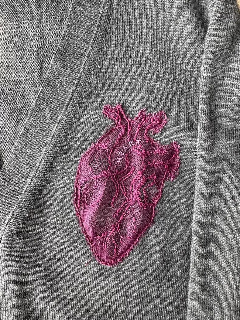 Undercover Undercover 13AW Heart Embroidered Lace Knit Cardigan shirt Size US M / EU 48-50 / 2 - 2 Thumbnail