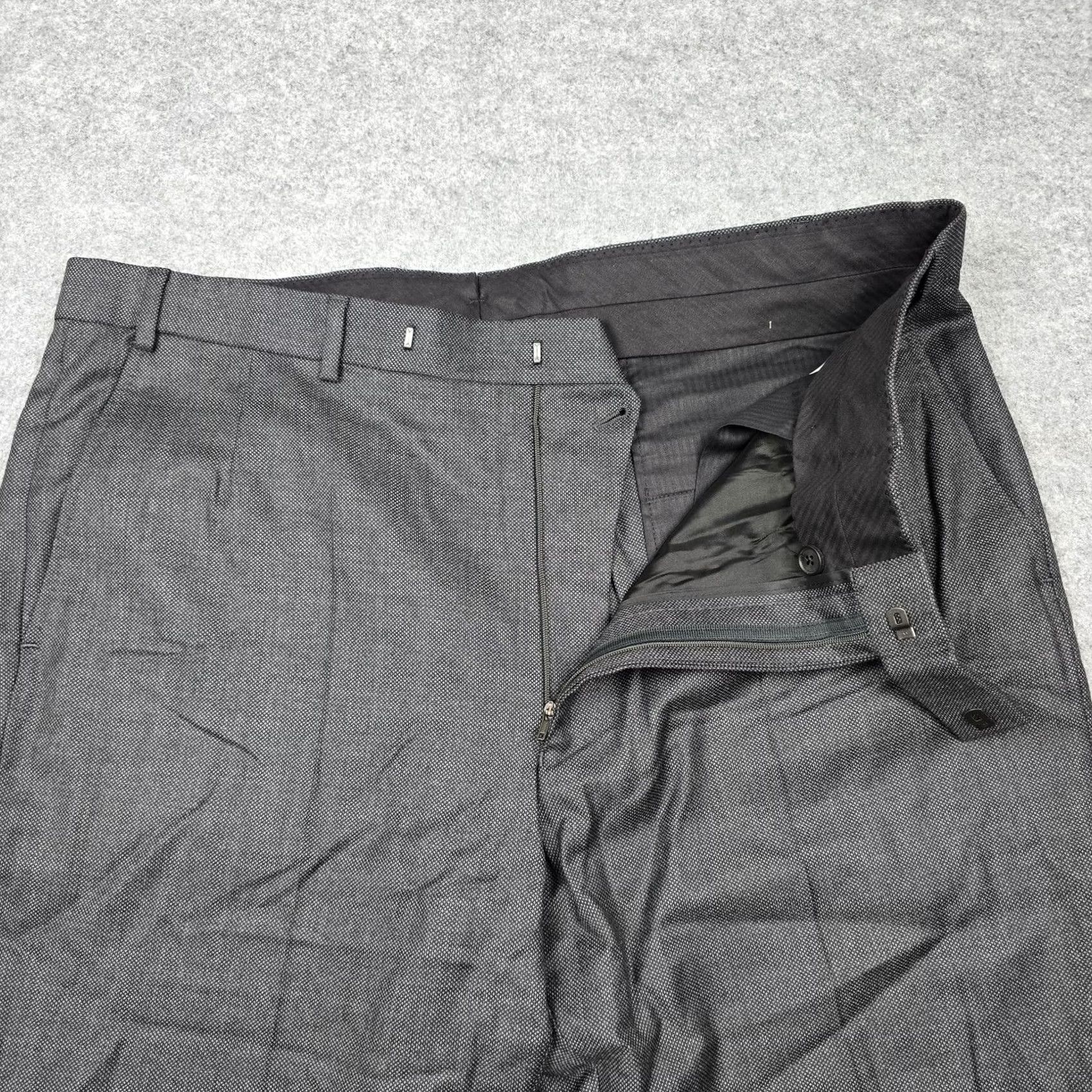Gieves & Hawkes Gieves & Hawkes Pants Mens 38x34 Gray Birdseye Wool Dress Trousers Lined Office Size US 38 / EU 54 - 5 Thumbnail