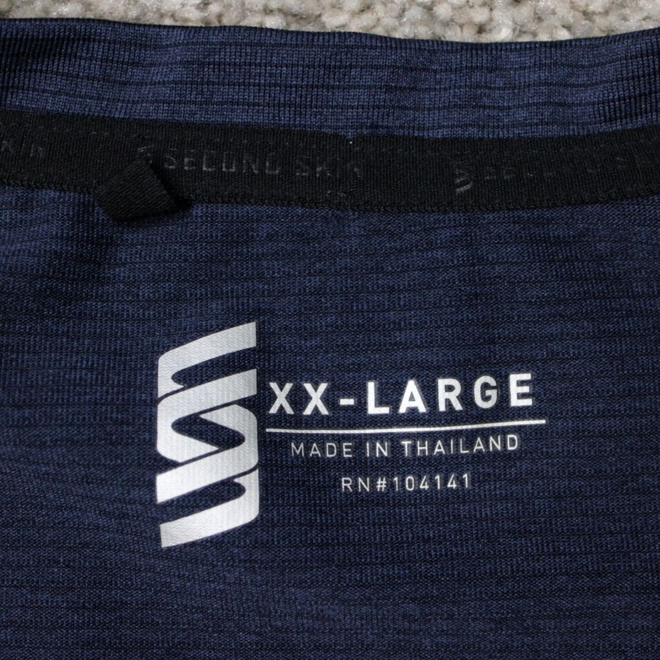 Skin Second Skin Shirt Mens 2XL XXL Blue Fitted Short Sleeve Crew Neck 92% Polyester 8% Spandex Size US XXL / EU 58 / 5 - 5 Thumbnail
