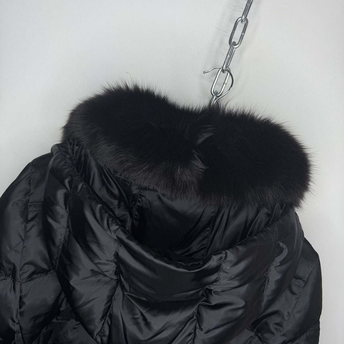 Prada Goose Down Black Fox Fur Parka Puffer Coat Jacket 46 Milan Size L / US 10 / IT 46 - 9 Thumbnail