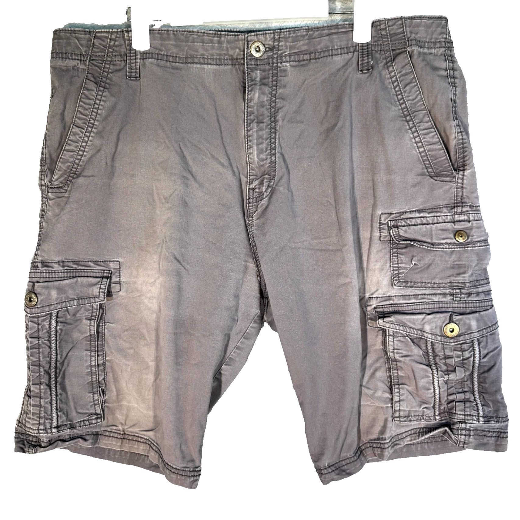 Vintage Iron Co. Mens Cargo Shorts 38 Gray Cotton High-Rise Pocket Classic Outdoor Shorts Size US 38 / EU 54 - 2 Thumbnail