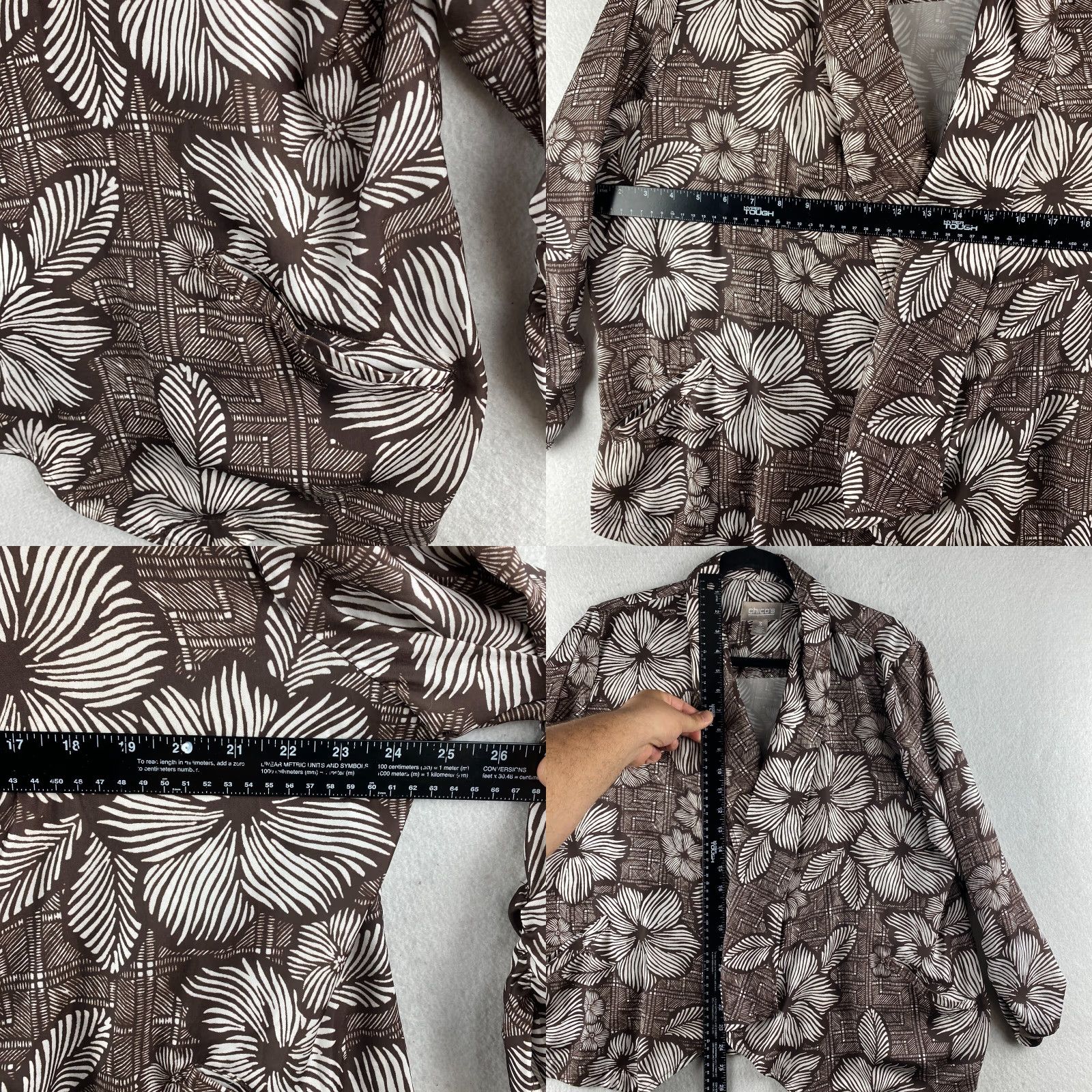 Vintage Chicos Cardigan Open Front Womens Brown Hawaiian Floral Pattern Shirt Theme 3 Size Womens Size XS / US 0-2 / IT 36-38 - 8 Thumbnail