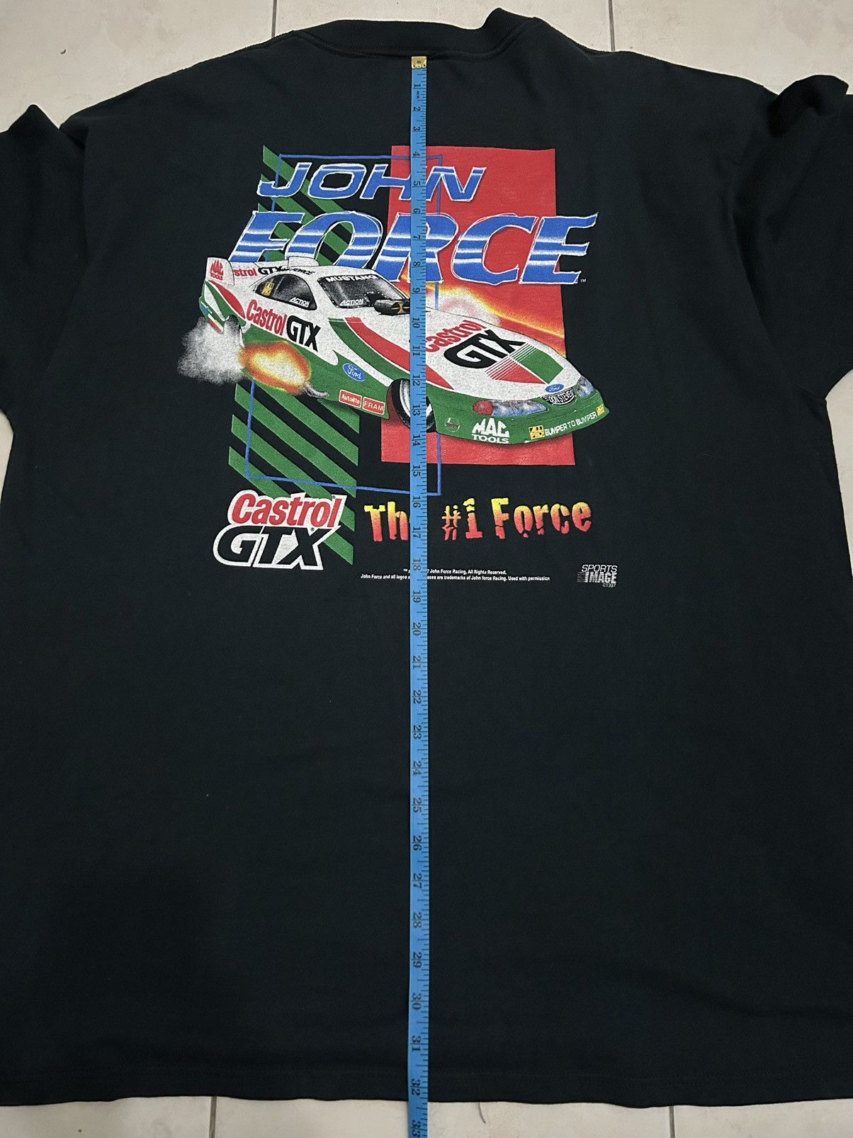NASCAR 1997 John Force Racing Team Tshirt Size US XXL / EU 58 / 5 - 9 Thumbnail