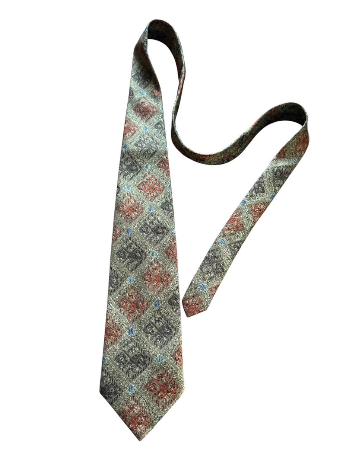 Other Vintage Silk Tie – Cravaseta – Geometric Jacquard Pattern Size ONE SIZE - 1 Thumbnail