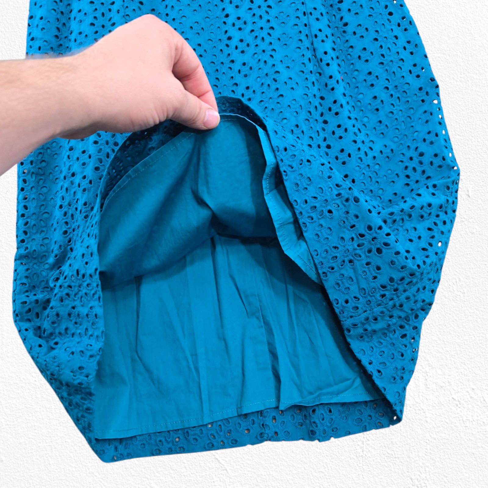 Lilly Pulitzer Lilly Pulitzer Teal Kaylee Eyelet Sleeveless Dress Size 10 Size L / US 10 / IT 46 - 5 Thumbnail