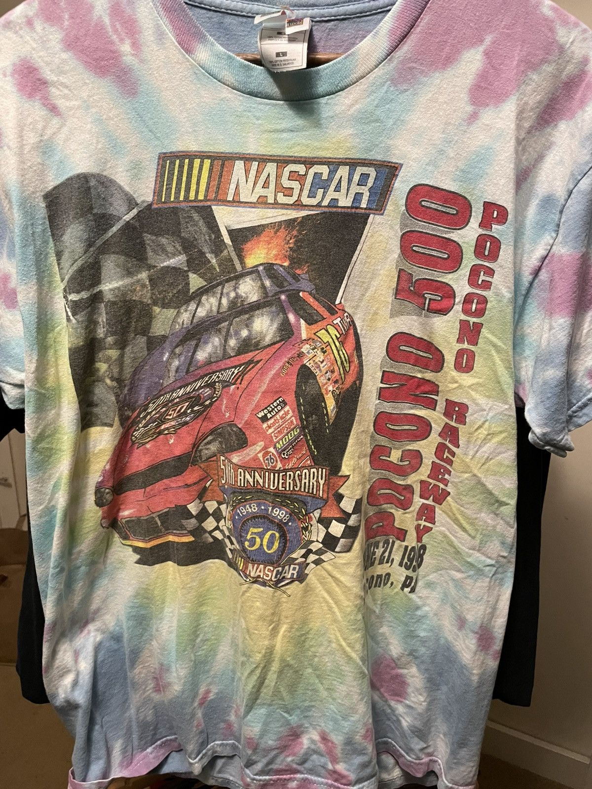 NASCAR Vintage NASCAR tie dye Pocono 500 t shirt Size US L / EU 52-54 / 3 - 1 Thumbnail