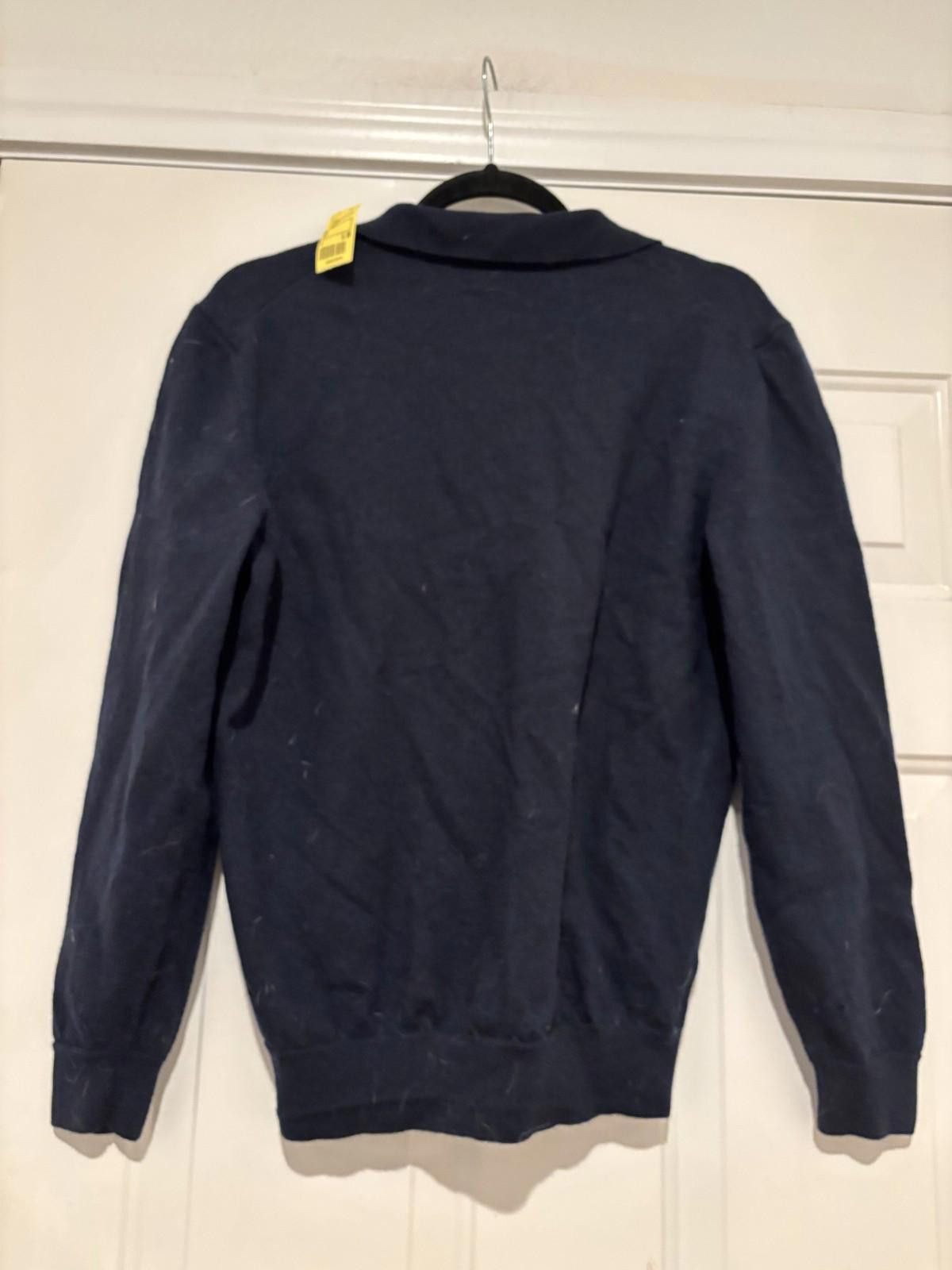 Hugo Boss Womens sz L Boss Italian yarn navy knit sweater #556 Size L / US 10 / IT 46 - 2 Thumbnail