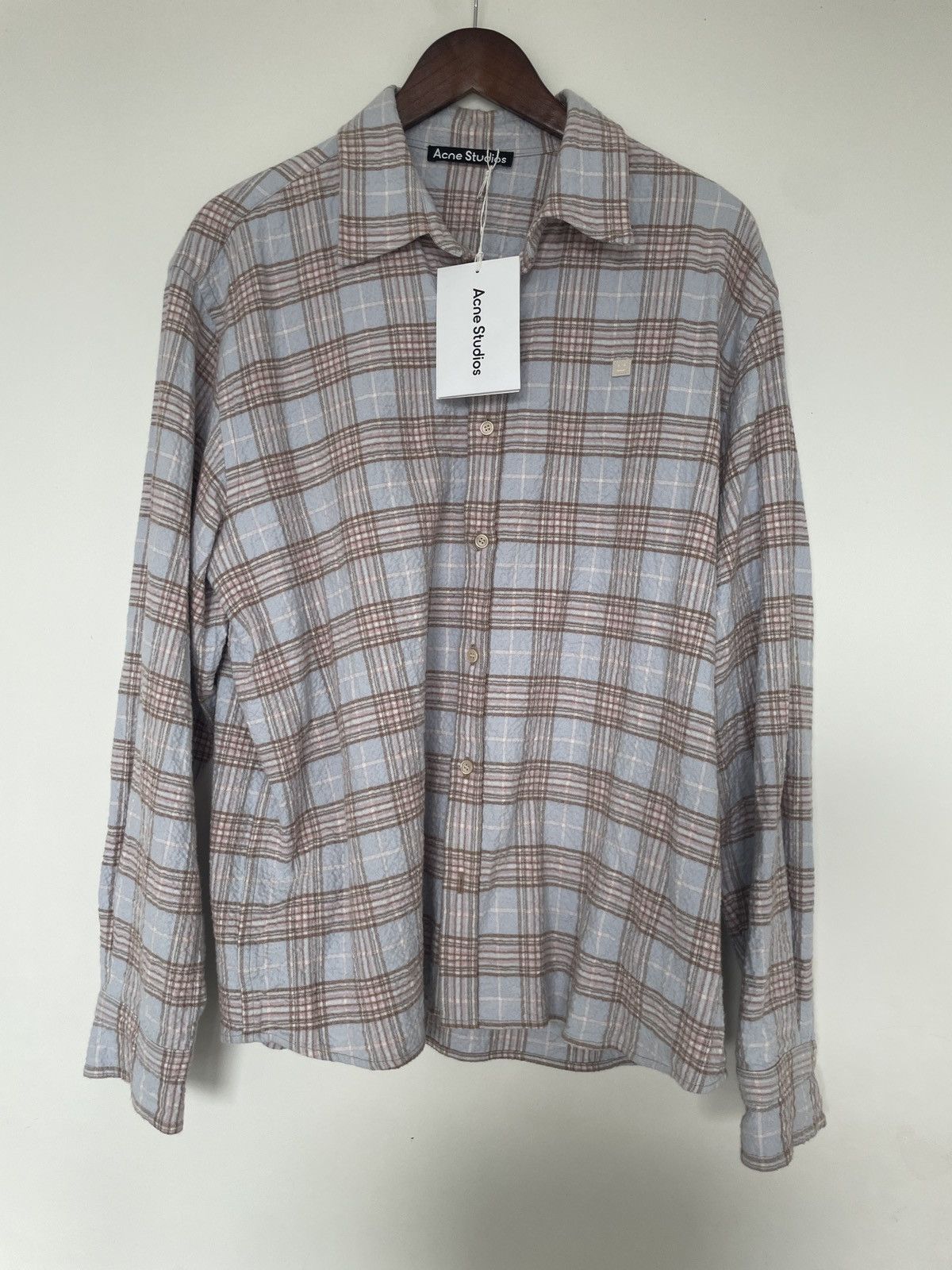 Face Sarlie check flannel blue pink