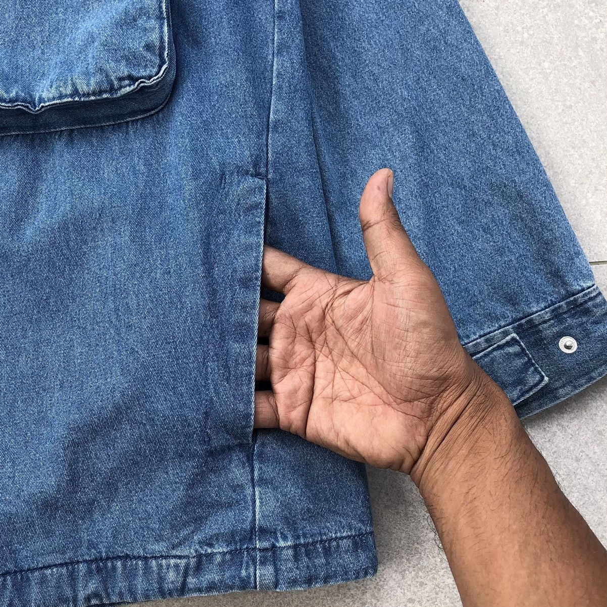 GU Vintage GU Double Pocket Denim Parka Jacket With Hoodie Size US L / EU 52-54 / 3 - 8 Thumbnail