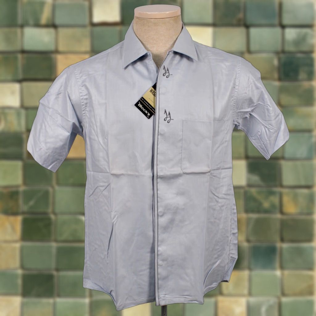 Vintage VINTAGE Blocks Shirt Mens 1950s Loop Collar Gray Rayon 50s Light S Size US S / EU 44-46 / 1 - 1 Thumbnail
