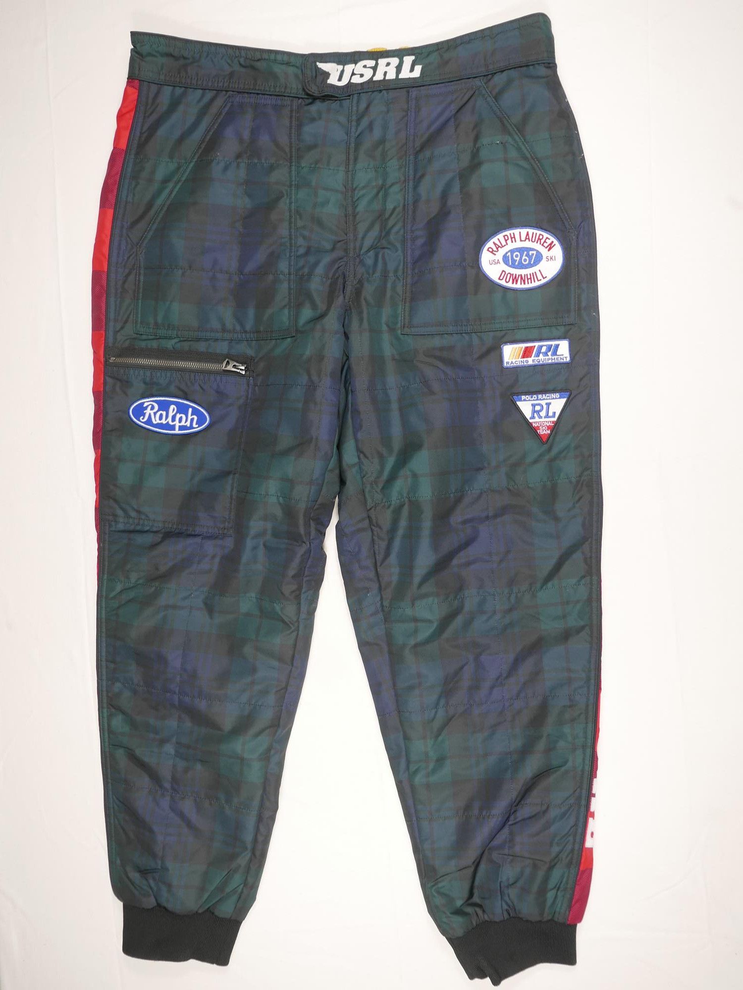 image of Polo Ralph Laurent Pants Joggers Racing Tartan Plaid NWT L, Men's (Size 34)