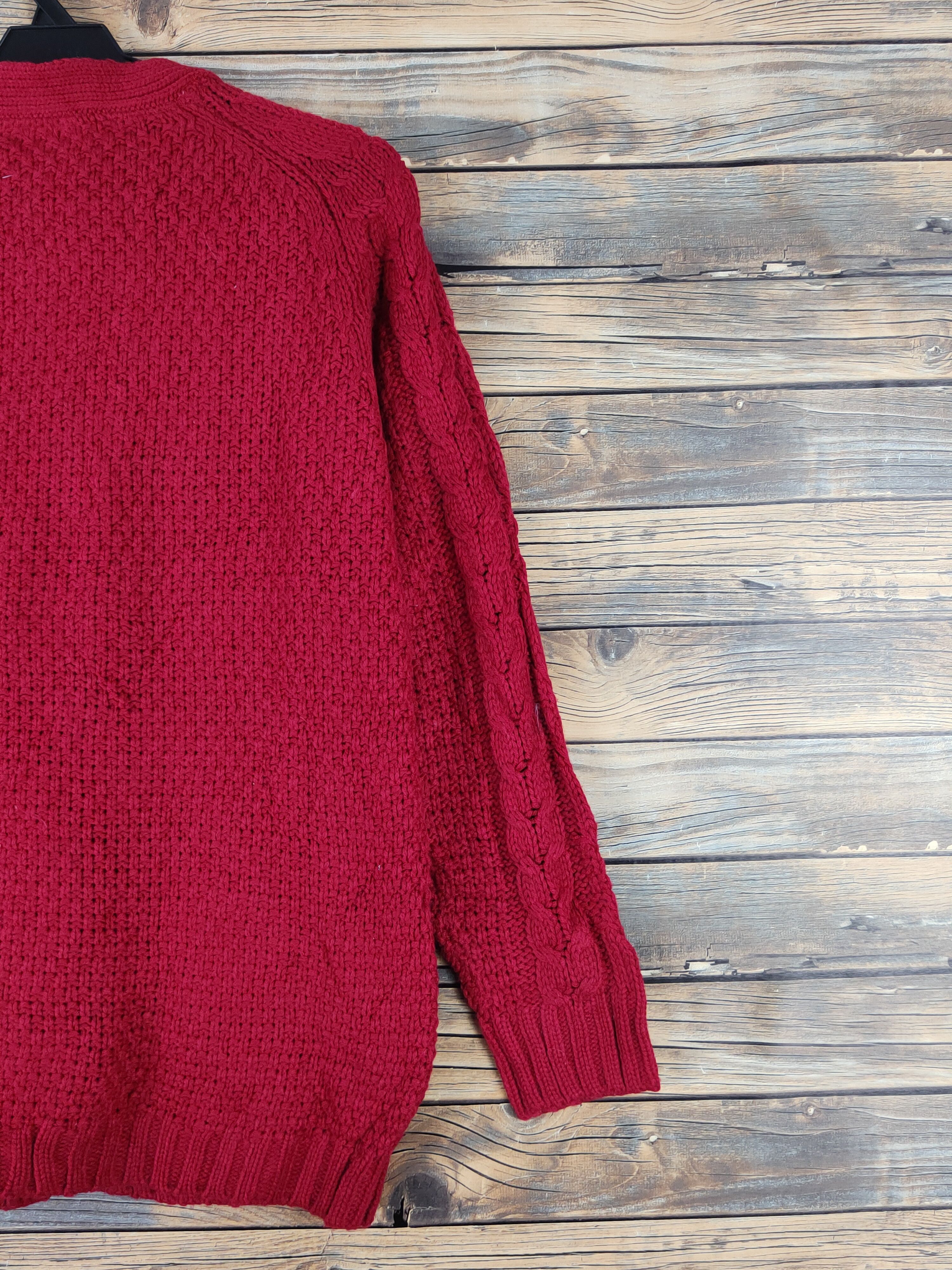 Aran Isles Knitwear × Japanese Brand GU Red cable Knitwear Cardigan #W1435 Size US S / EU 44-46 / 1 - 9 Thumbnail