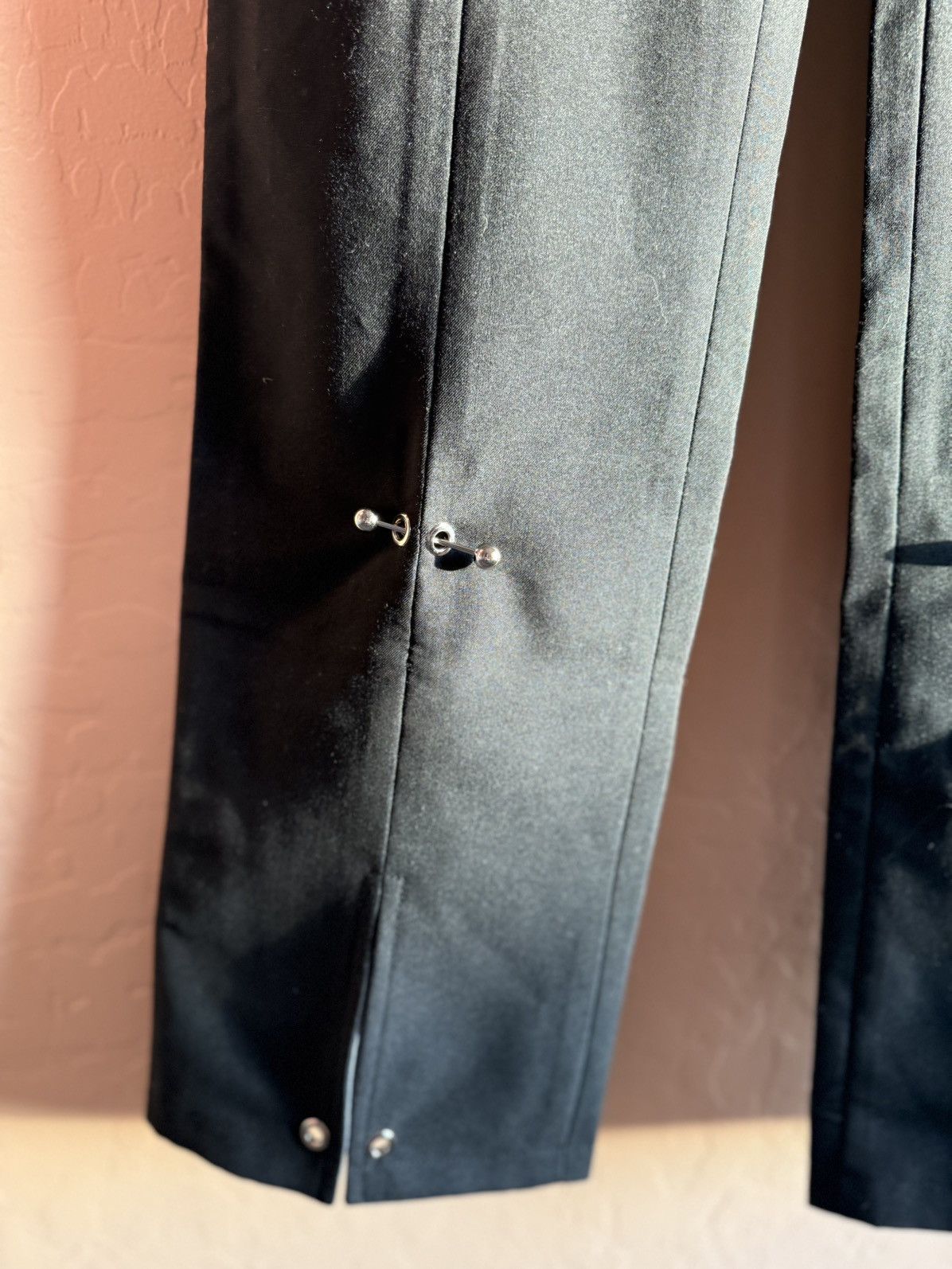 Other Avant-Garde Black Trousers w/ Silver Cuffed Hem Detail Size US 28 / EU 44 - 3 Thumbnail