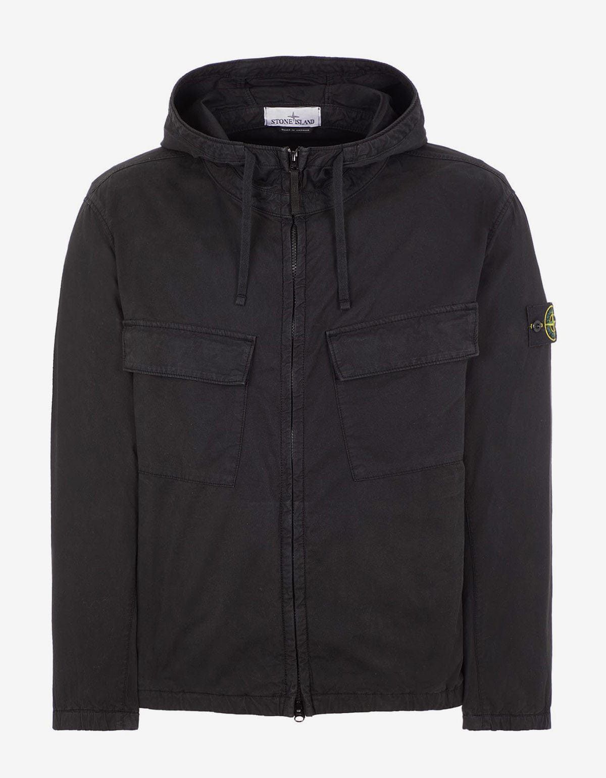 image of Stone Island Black Supima Cotton Strech-Tc Jacket, Men's (Size Small)