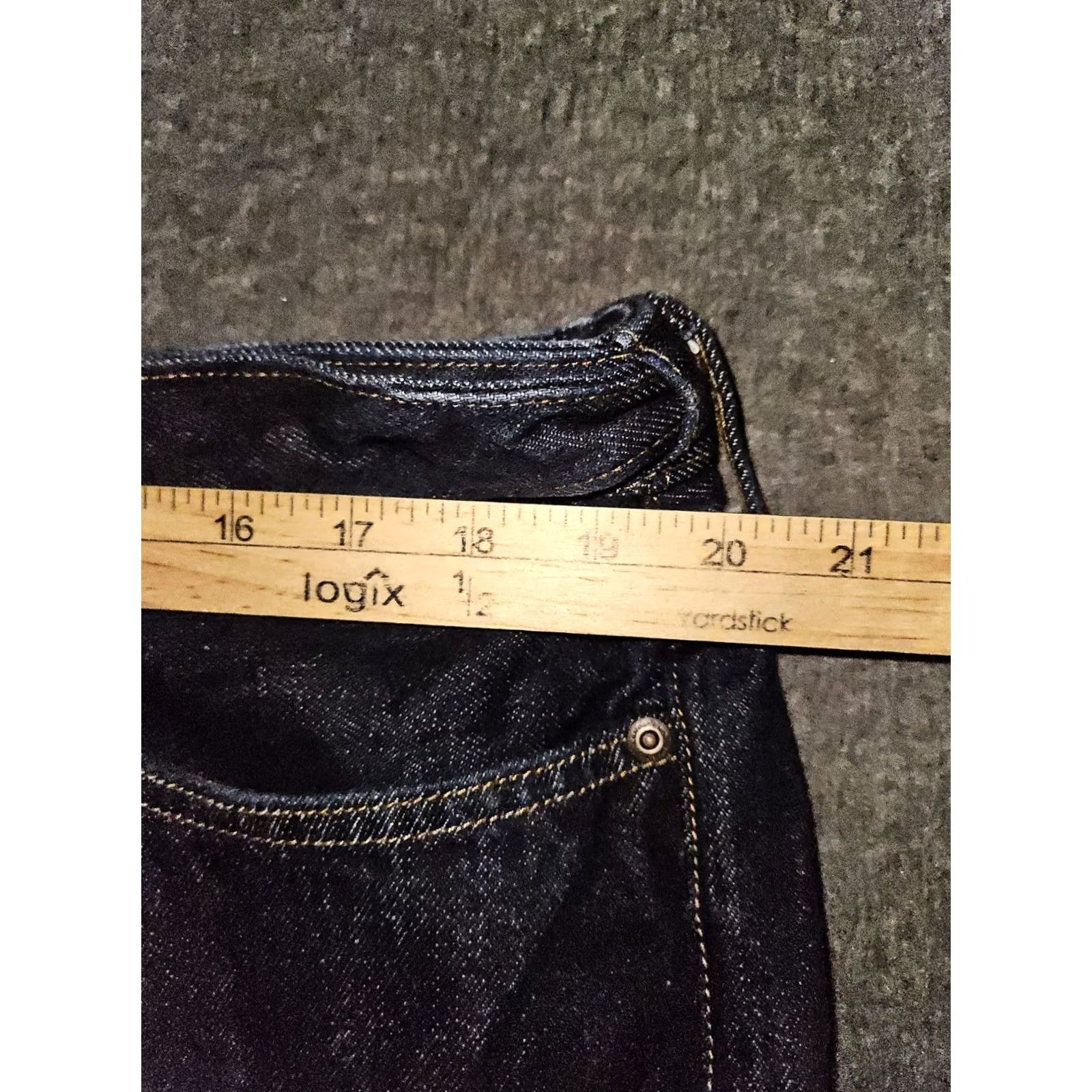 Lands' End Land'S End Square Rigger Jeans Mens 40 Dark Wash Blue Mid Rise Adjustable Waist Denim Size US 40 / EU 56 - 3 Thumbnail