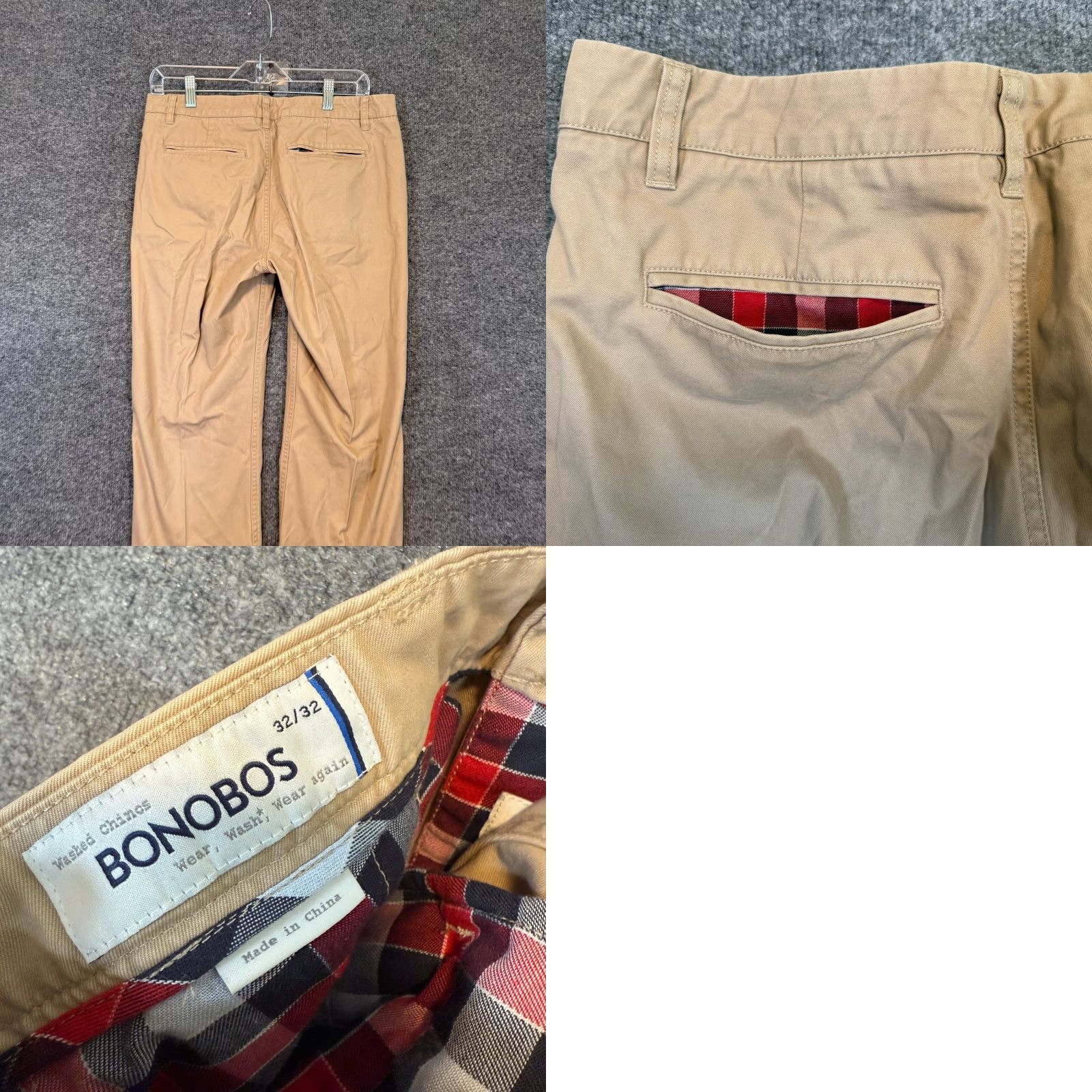 Bonobos Bonobos Pants Mens 32 Chino Flat Front Beige Khaki Pockets Pleated Casual Preppy Regular Fit 32 Inseam Size US 32 / EU 48 - 8 Thumbnail