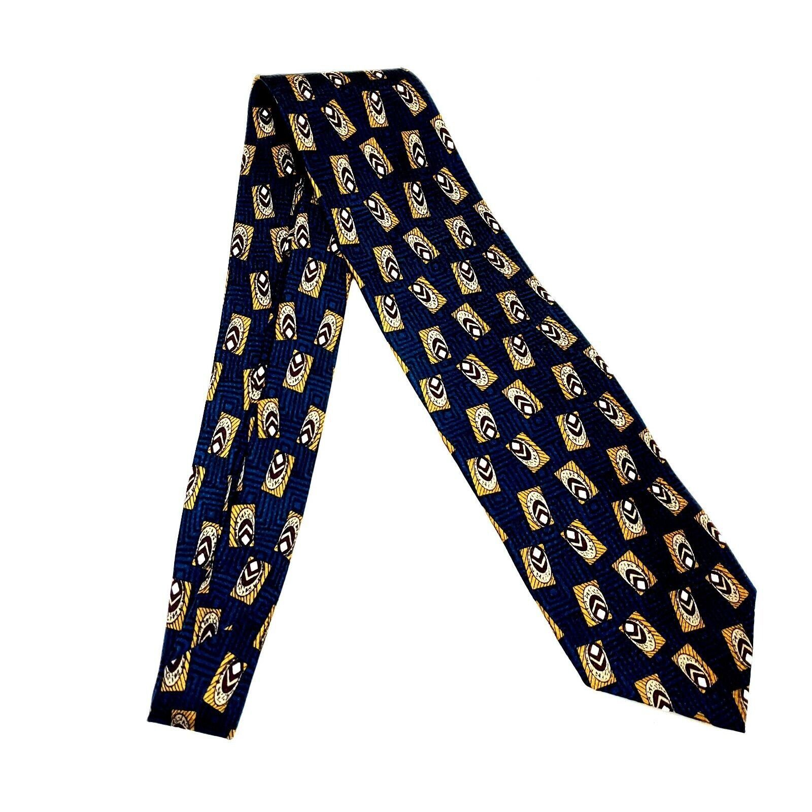 Vintage Ferrell Reed Silk Tie Print Blue Geometric Size ONE SIZE - 7 Thumbnail