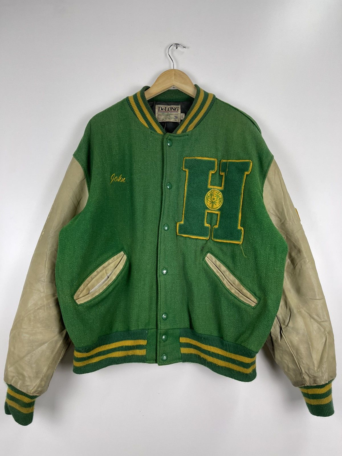 Delong × Vintage Vintage Delong Varsity Jacket Size US L / EU 52-54 / 3 - 4 Thumbnail