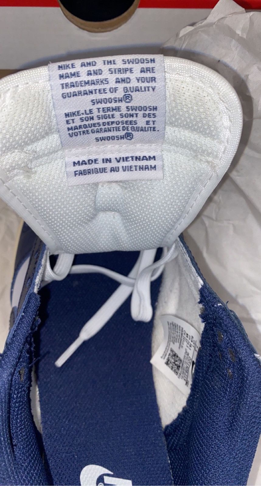 Nike Dunk Low White/BlueNavy Size US 6 / EU 39 - 4 Thumbnail