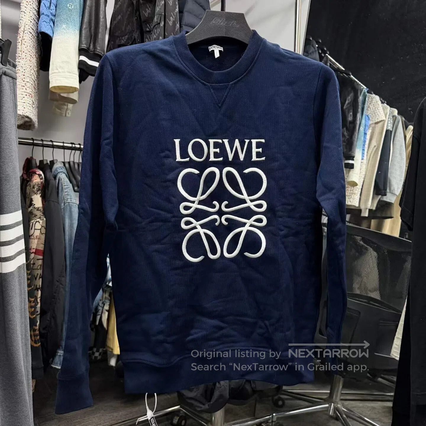 Loewe Loewe Blue and White Embroidered Logo Sweatshirt| Size 25" / US 0 / IT 36 - 1 Thumbnail