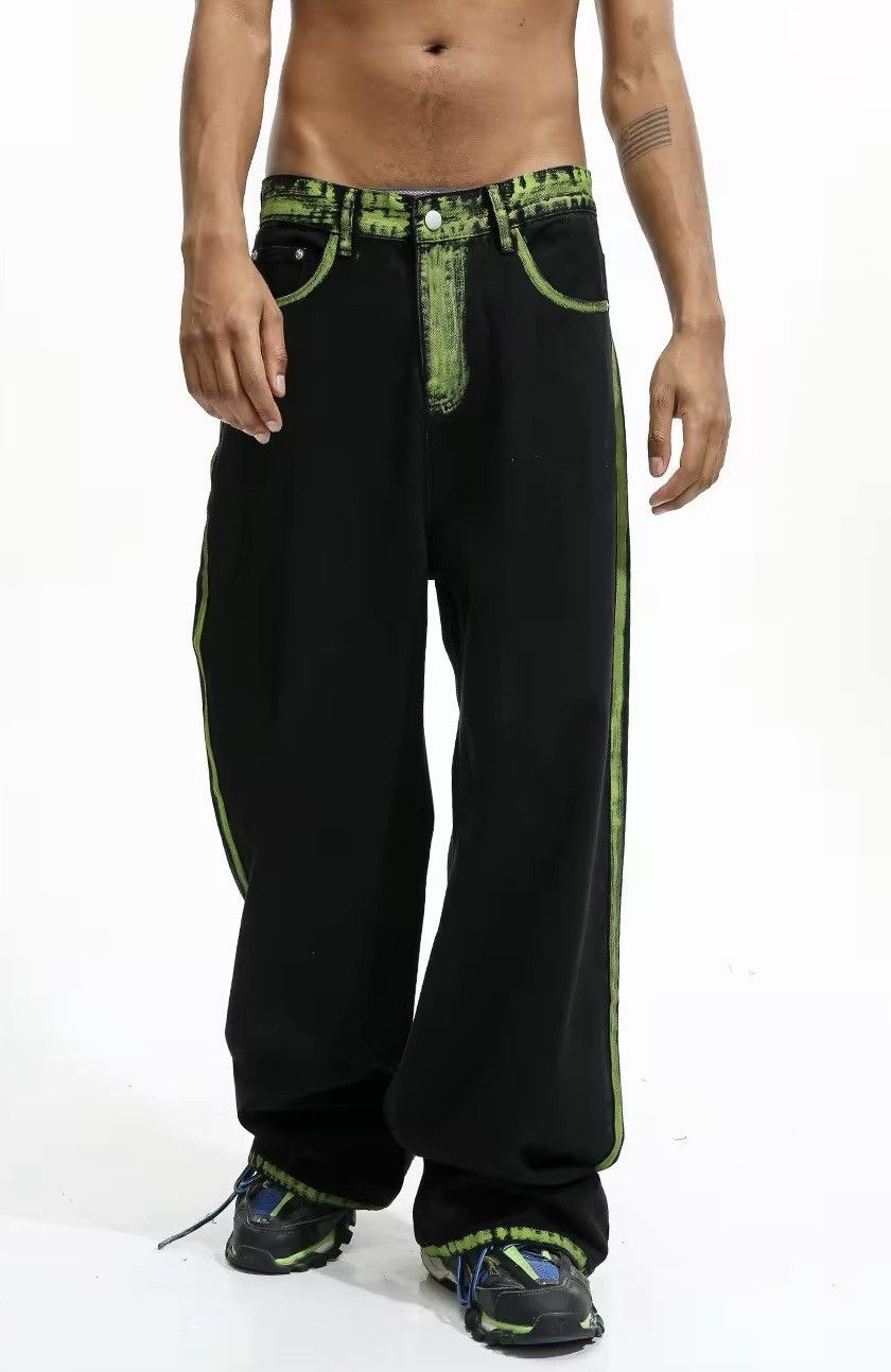 Jean Hand-painted Graffiti Baggy Black Jeans Size US 29 - 1 Thumbnail