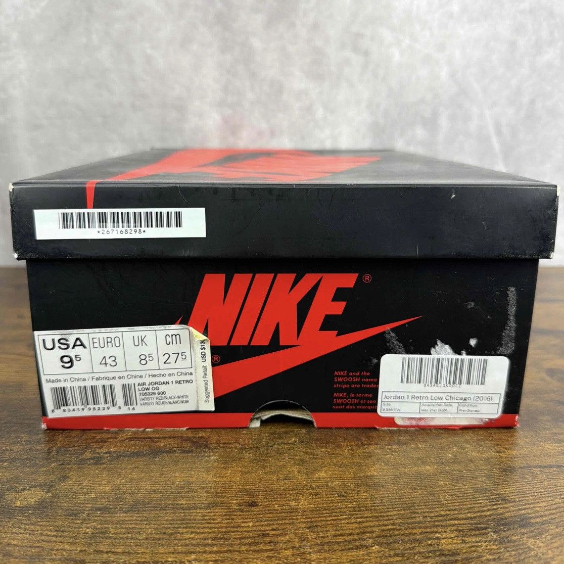Jordan Brand Air Jordan 1 Retro Low OG Chicago 2016 Size 9.5 705329-600 Size US 9.5 / EU 42-43 - 9 Thumbnail