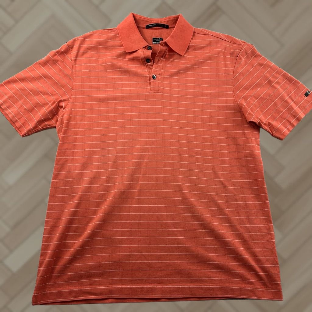 Nike Nike Tiger Woods Striped Short Sleeve Golf Polo Shirt Men's L Orange Size US L / EU 52-54 / 3 - 1 Thumbnail