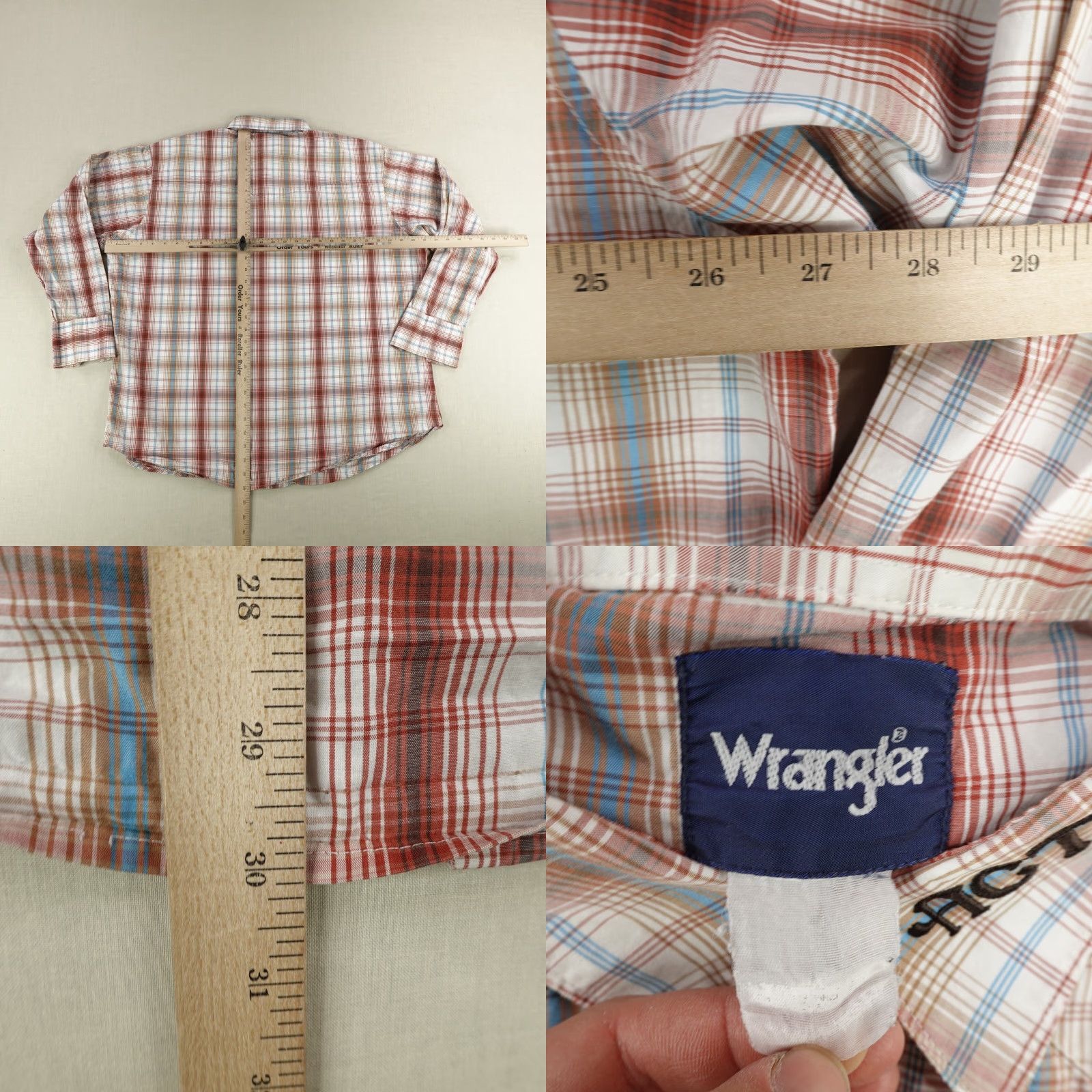 Wrangler VINTAGE Wrangler Shirt Mens 2XL Brown Plaid Actra Embroidered Western Pearl Snap Rodeo Shirts Size US XXL / EU 58 / 5 - 8 Thumbnail