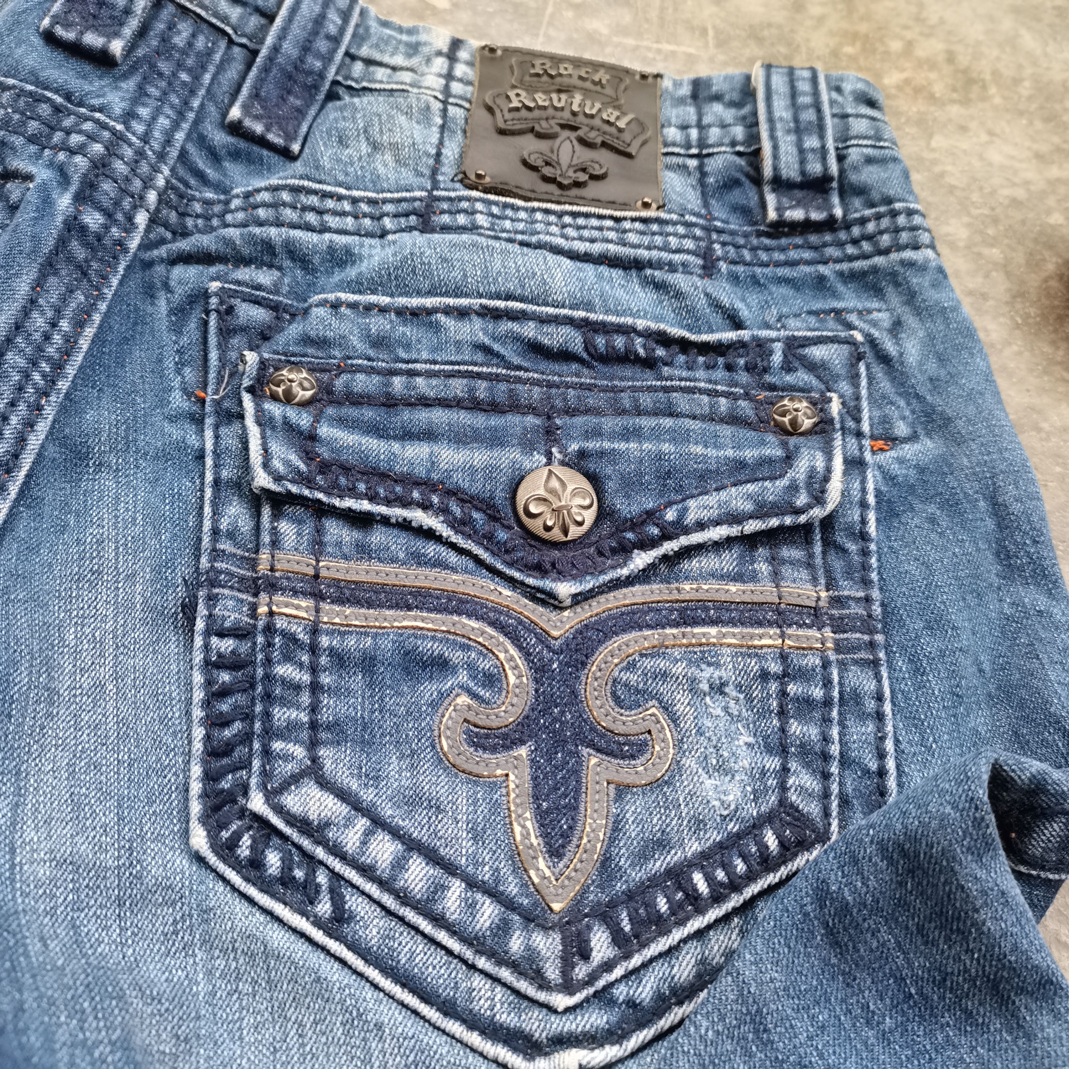 Rock Revival Vintage ROCK REVIVAL Timothy Straight Cyberpunk Skater Jeans Size US 33 - 8 Thumbnail