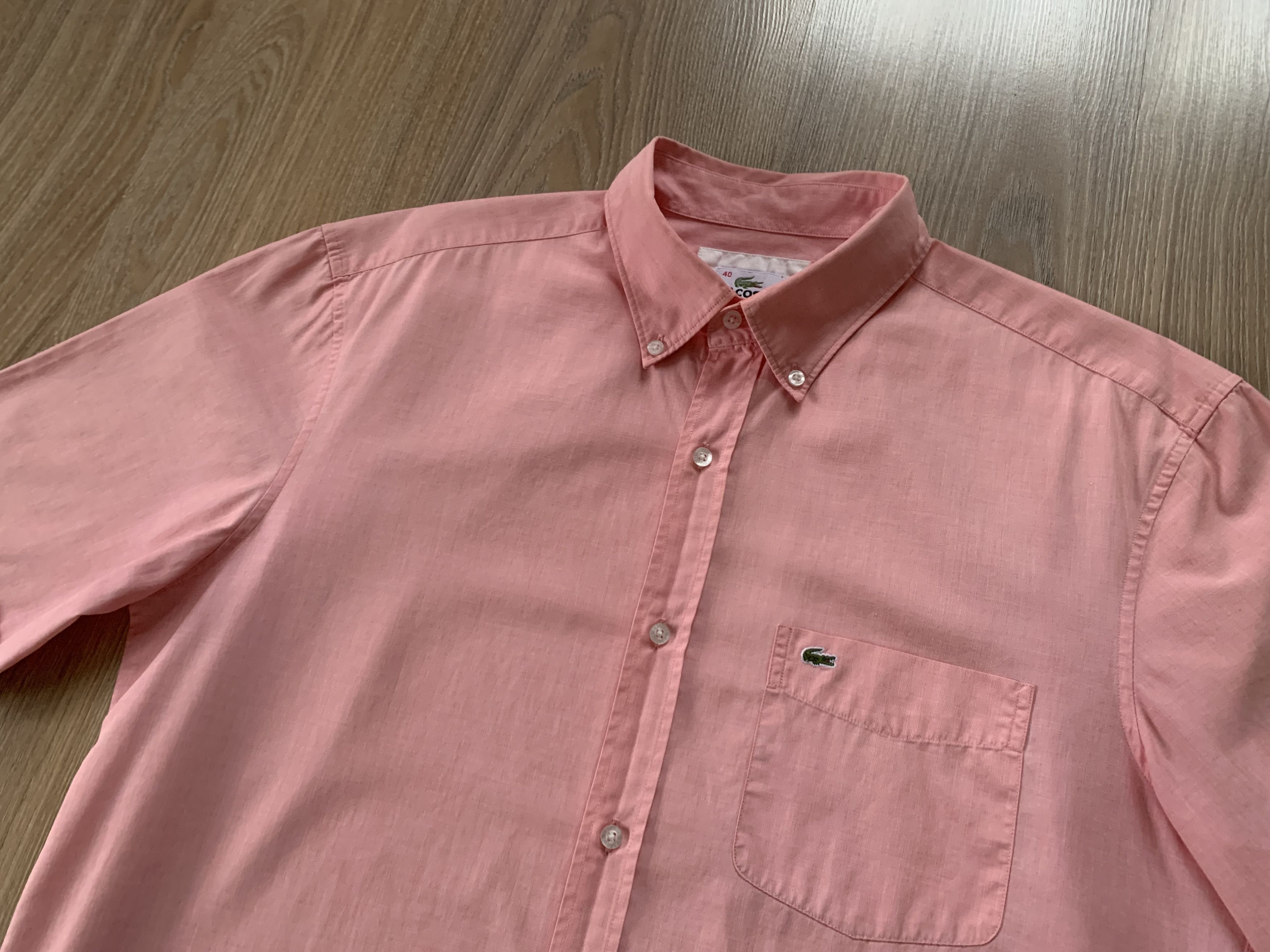 Lacoste × Vintage Lacoste Vintage Short Sleeve Coral Pink Shirt Size US S / EU 44-46 / 1 - 4 Thumbnail