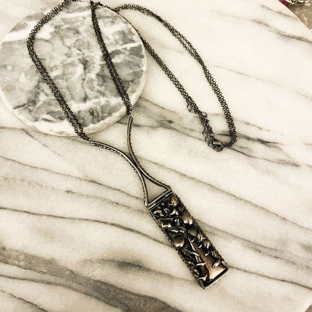 Other Cris Barros Abstract Necklace Brazil Black Gunmetal Pendant Size ONE SIZE - 1 Thumbnail