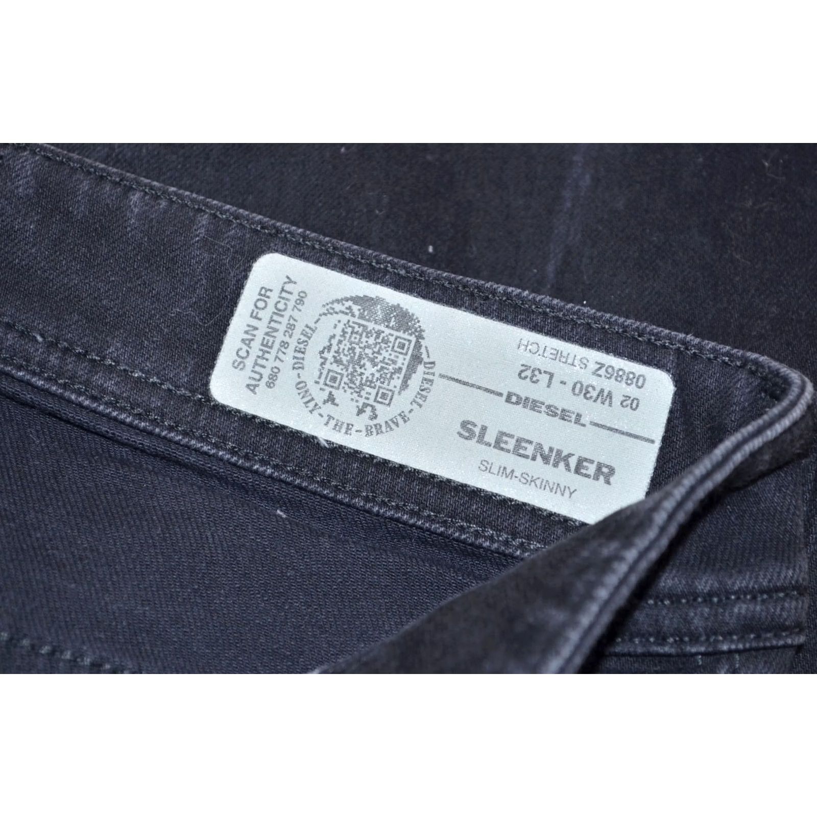 Diesel DIESEL Sleenker Men's Black Jeans Slim Skinny Size W30 L32 Denim Slim Rise Mid 10-12in Inseam 32in Leather Patch Jeans Size US 30 / EU 46 - 7 Thumbnail