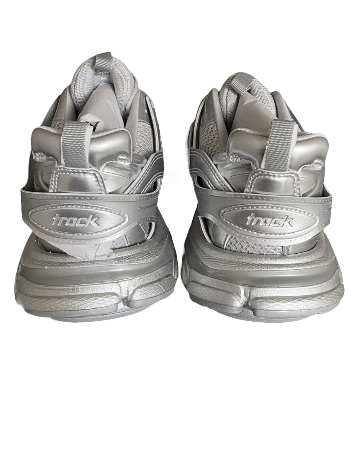 Balenciaga Silver Metallic Track Sneaker Runner Size US 7 / EU 40 - 4 Thumbnail