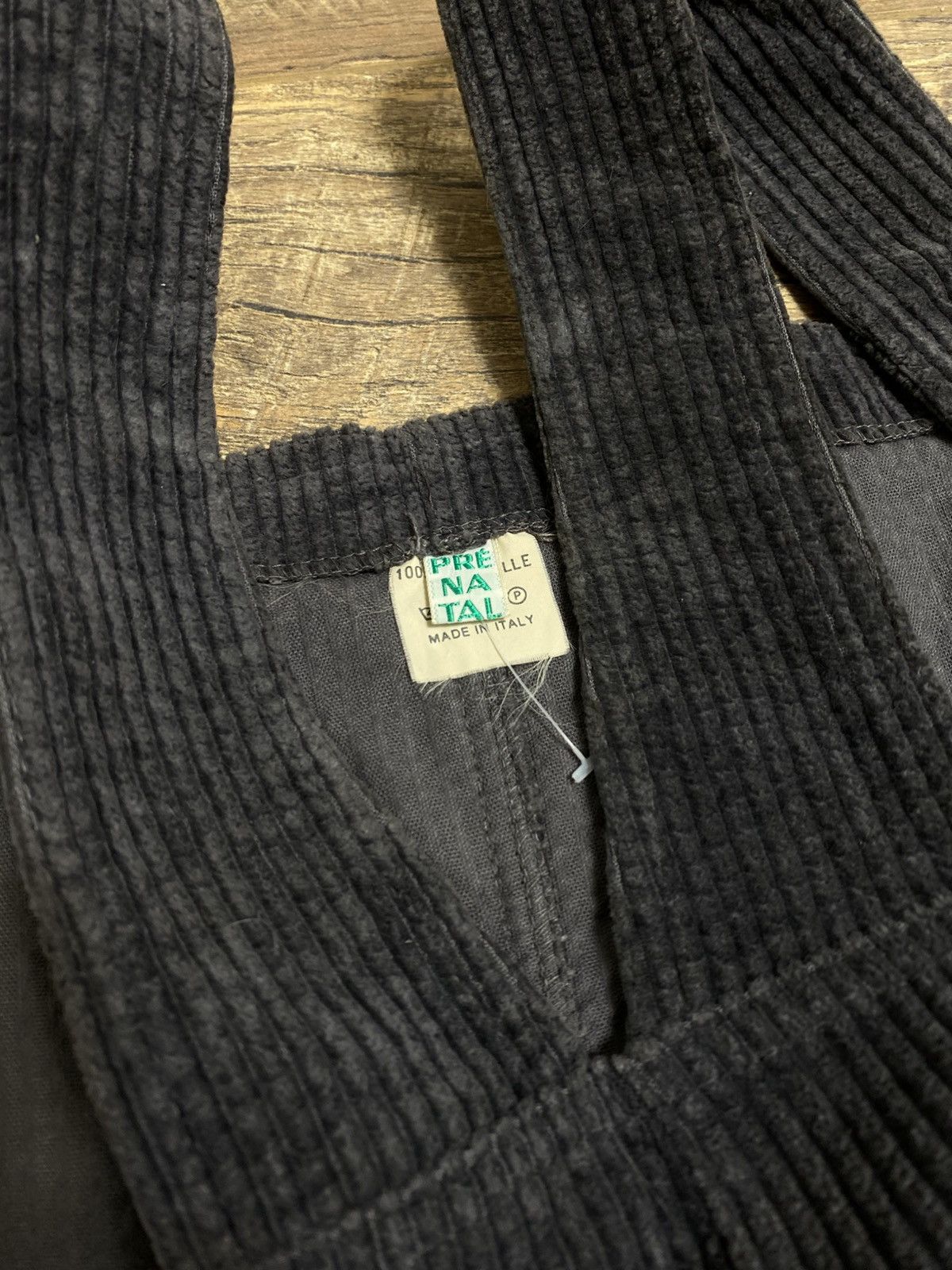 Vintage Prénatal 100% Cotton Gray Corduroy Overalls Made in Italy Size US 32 / EU 48 - 6 Thumbnail